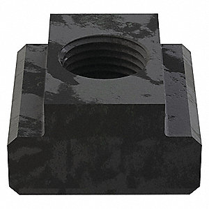 T-SLOT NUT, 1-1/4 IN LENGTH, 3/4 IN HEIGHT, 1/2"-13 THREAD, BLACK OXIDE FINISH