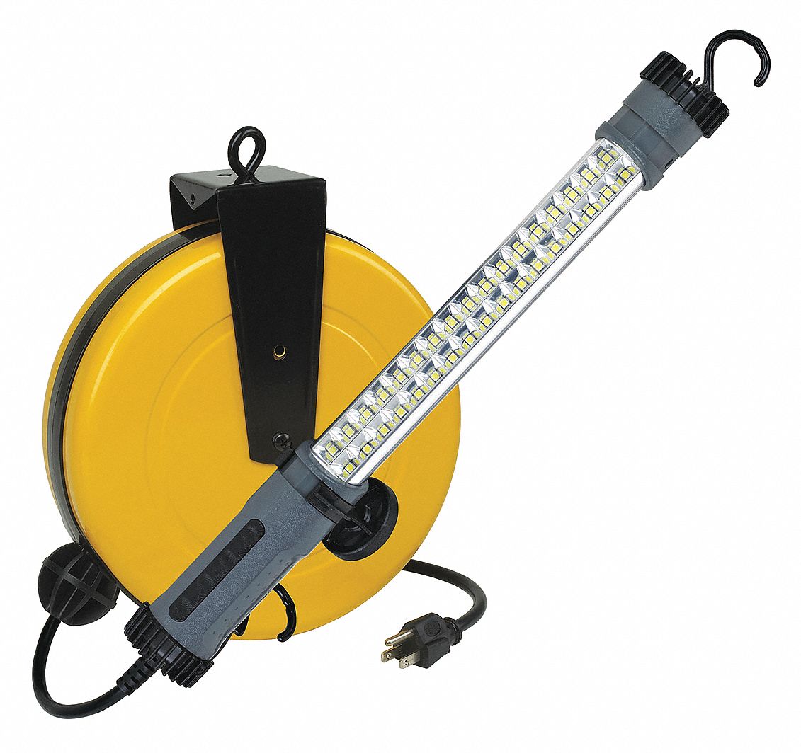 LUMAPRO Extension Cord Reel with Hand Lamp 40 ft Retractable Cord Lg