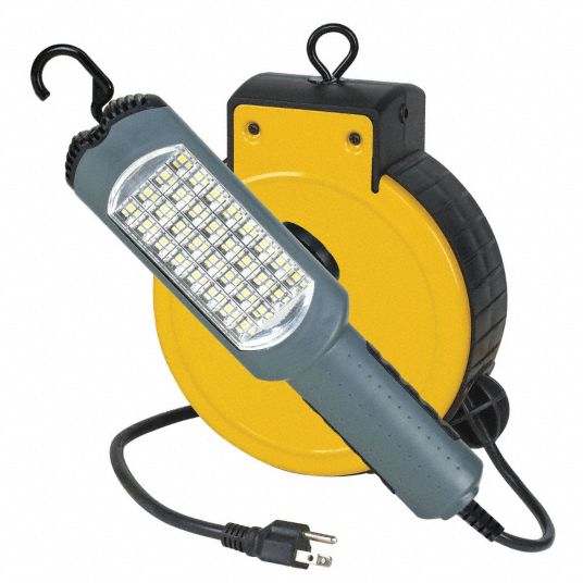 LUMAPRO Extension Cord Reel with Hand Lamp, LED Lamp with Receptacle, 5.0 W Lamp Watts, 120V AC