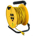 EXTENSION CORD REEL, RETRACTABLE 80 FT, 14 AWG WIRE SIZE, GROUNDING PLUG, NEMA 5-15R
