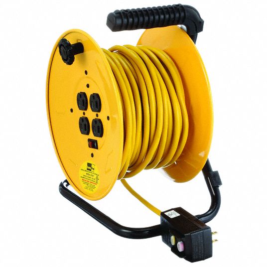 LUMAPRO, 80 ft Retractable Cord Lg, 14 AWG Wire Size, Extension Cord Reel -  2YKR7