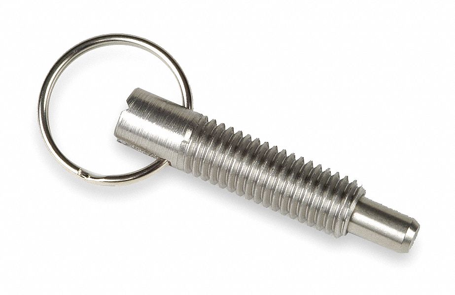 Pull Ring Plunger Pin, 1/4"20, Spring Plunger 2YMN554405X Grainger