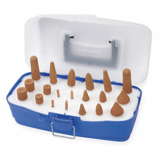 Vitrified Mounted Point Kit, 60 and 36 Grit, Medium/Coarse Aluminum