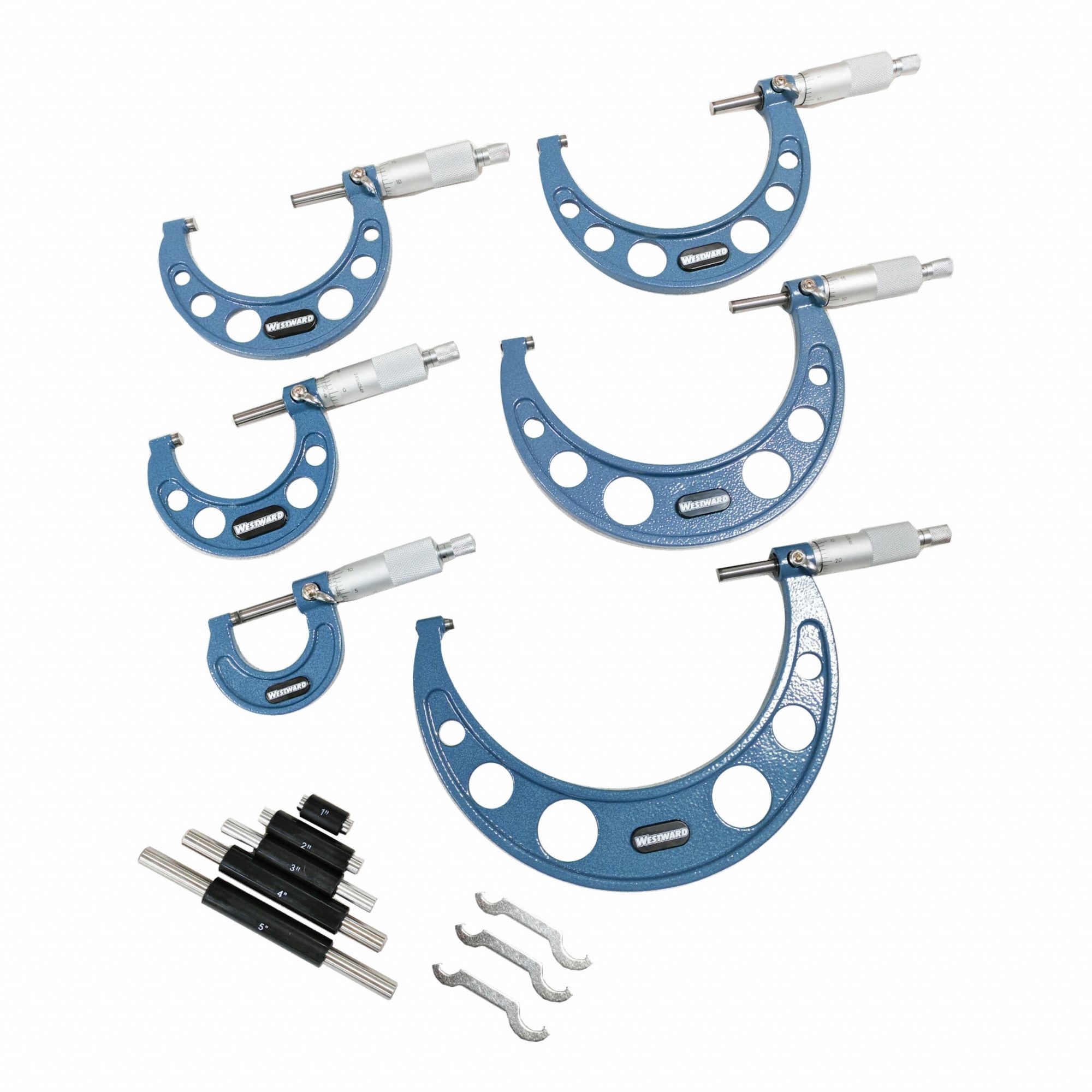 Mechanical Outside Micrometer Set: 0 in to 6 in, 0.0001 in Resolution, Inch