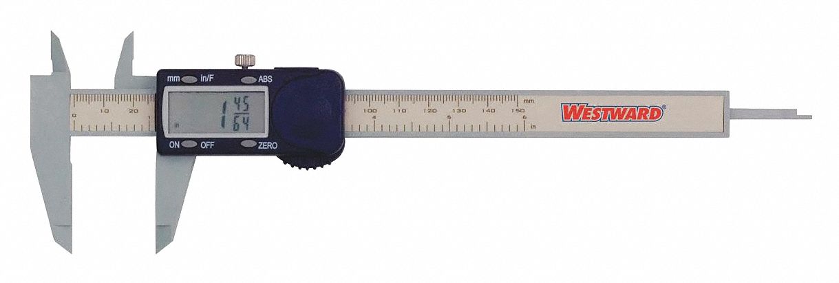 WESTWARD 2YNC6 Digital Caliper,Fractional,Poly,6" 2YNC6