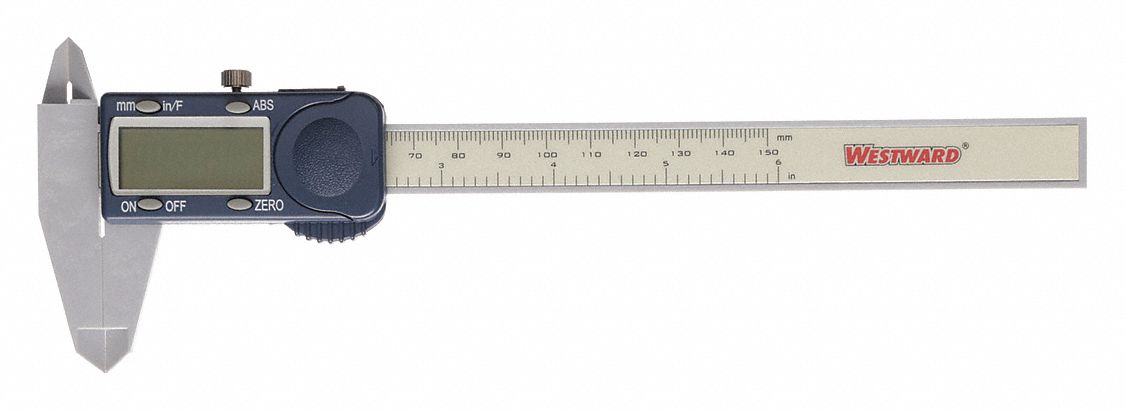 OD/ID DIGITAL CALIPER, 0 TO 6 IN/0 TO 15MM RANGE, IP54, +/--08 IN/+/-0.16MM ACCURACY