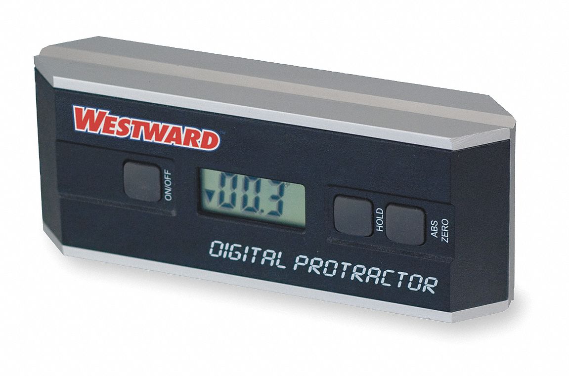 WESTWARD Digital Protractor, Operation Type Digital, Range 360° to 360
