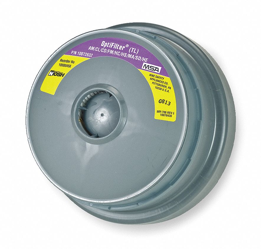 Cartridge: OptimAir TL, Magenta/Olive Color, MSA OptimAir TL Series, 6 PK