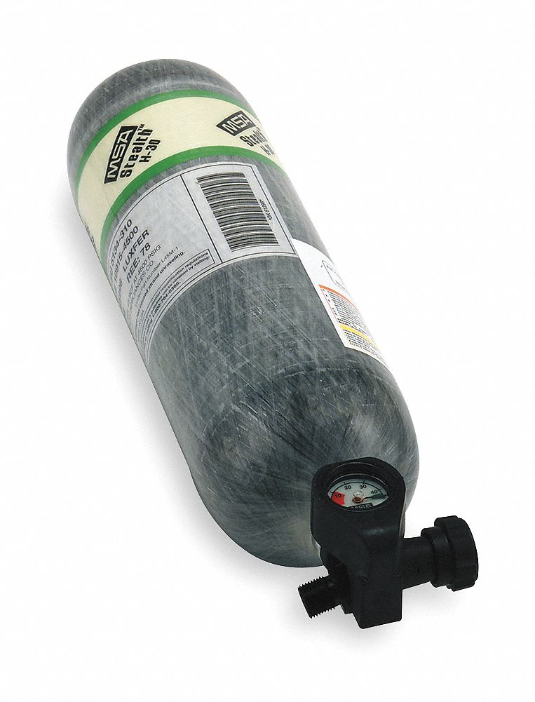 MSA SCBA Cylinder, For Use With MSA AirHawk II SCBA, Cylinder Duration ...