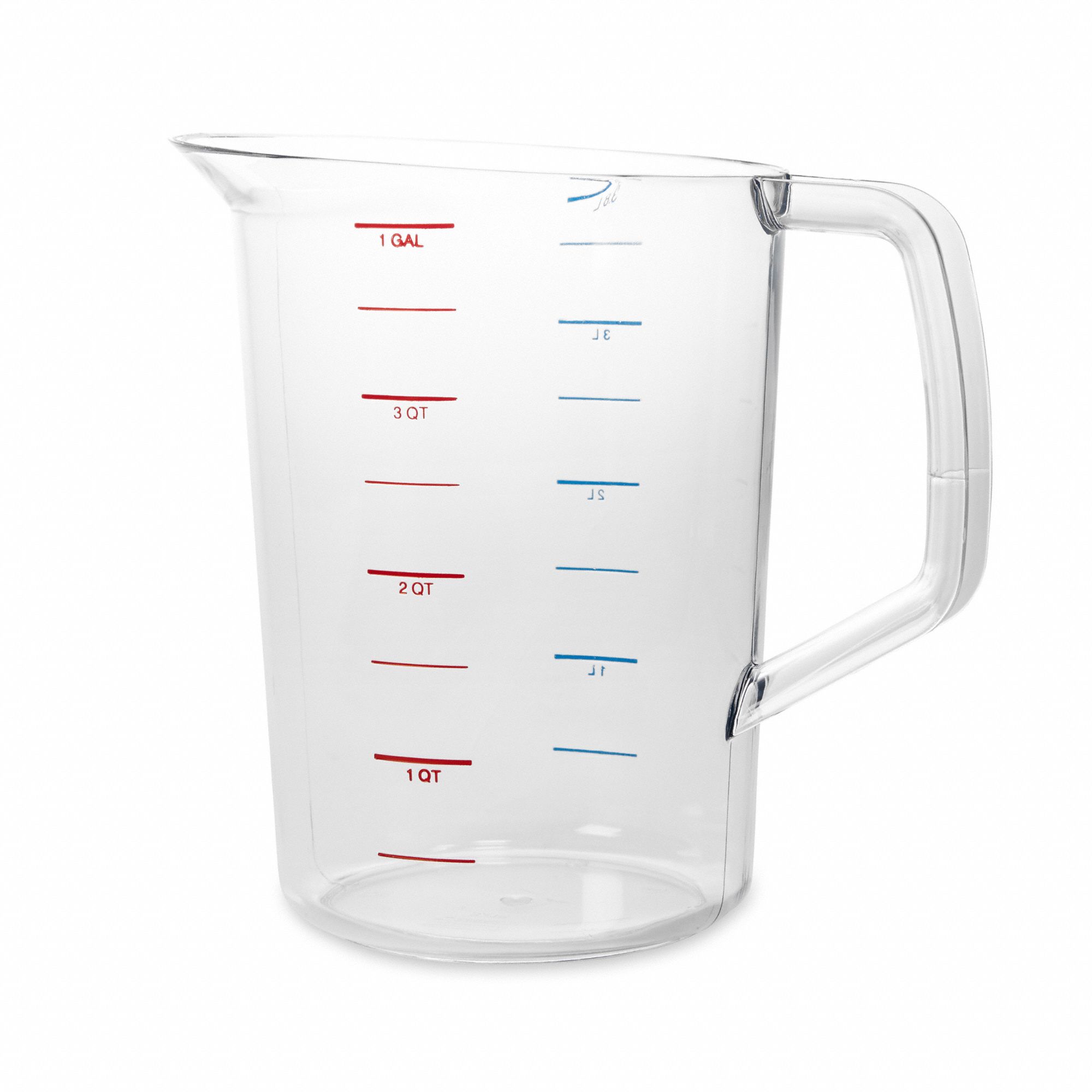 Measuring Cup: Dry/Liquid, 4 qt Capacity, Polycarbonate, Clear