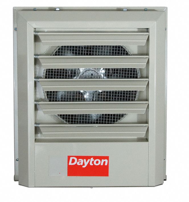 DAYTON Electric Wall & Ceiling Unit Heater, 15kW, 480V AC, 3phase, Air Temp. Rise 52°F 2YU73