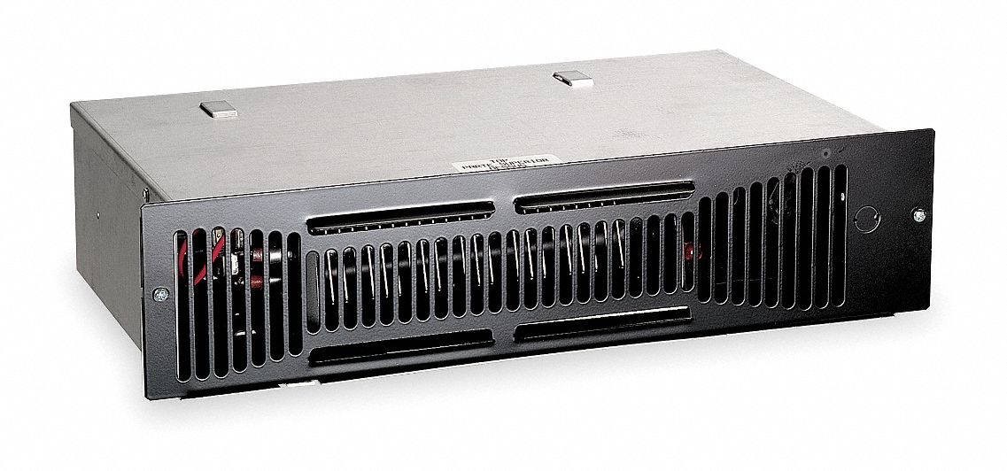 ELECTRIC KICKSPACE HEATER, 1500 WITH 750 WATT OUTPUT, 120V AC, 14¼ IN X 3½ IN X 8-7/8 IN