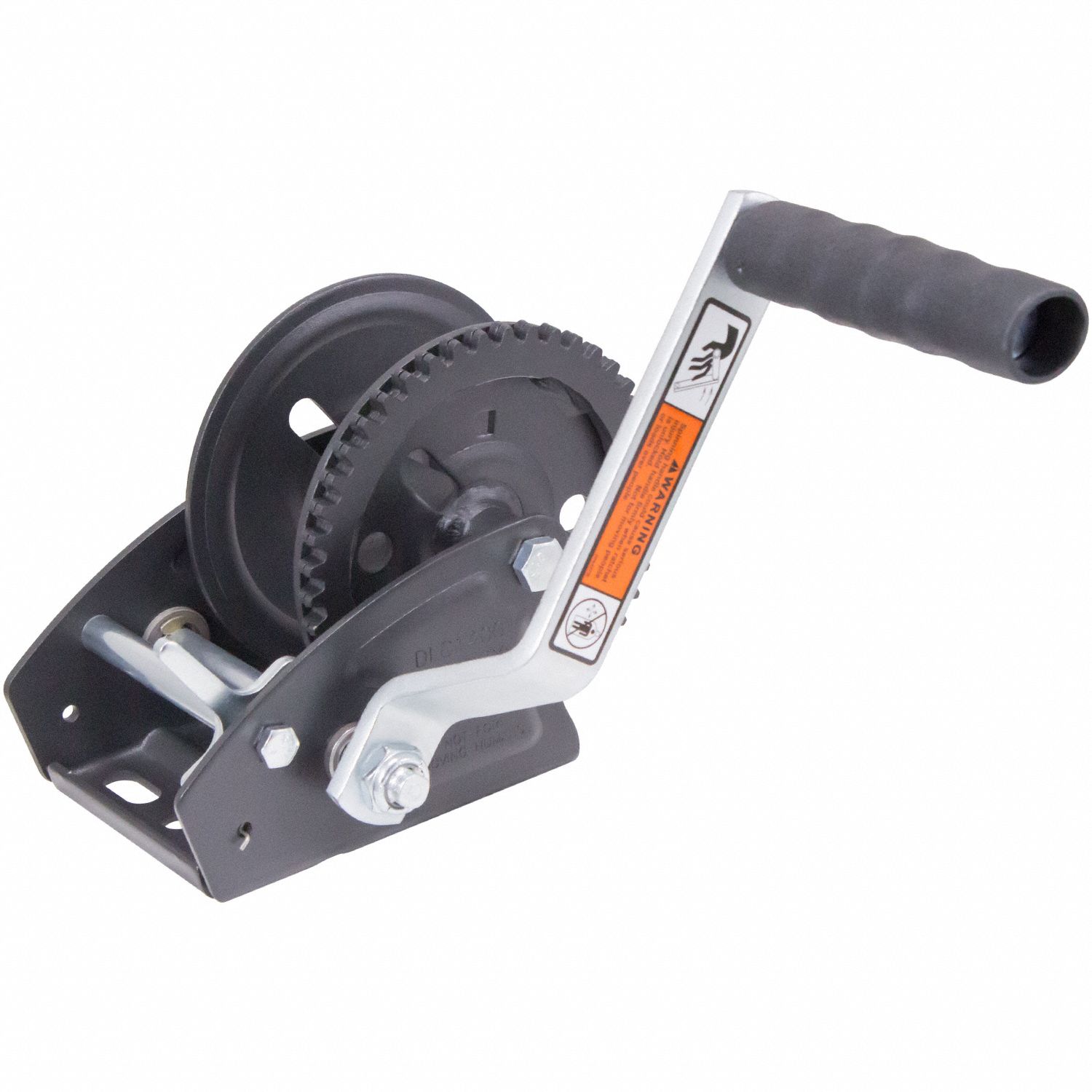 Hand Winch: Pulling, 1, 400 lb First Layer Load Capacity, Spur, 4.4:1, Steel