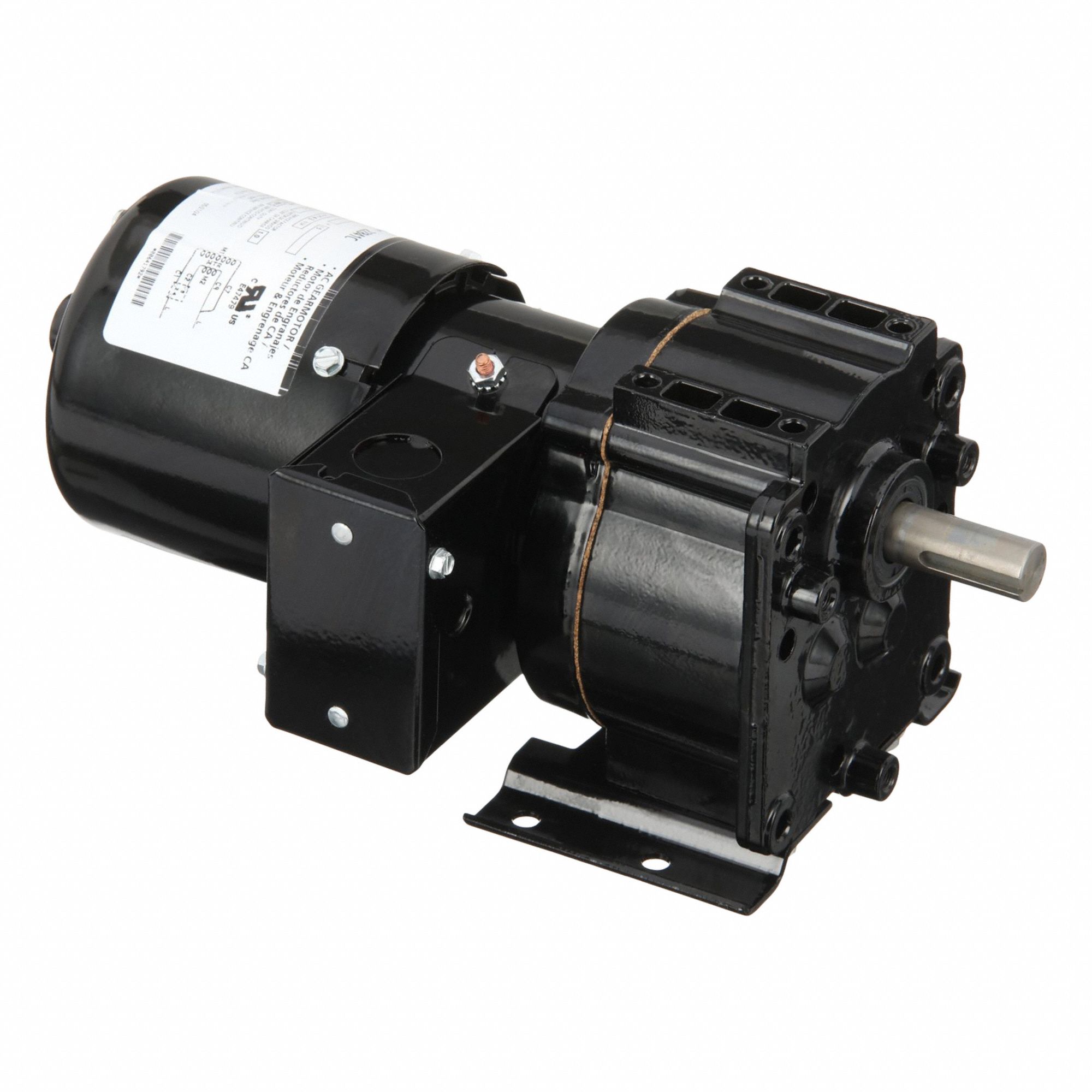 AC Gearmotor: Parallel, Single Output Shaft, Split-Phase, TEFC, 100 RPM, 38 in-lb Max Torque