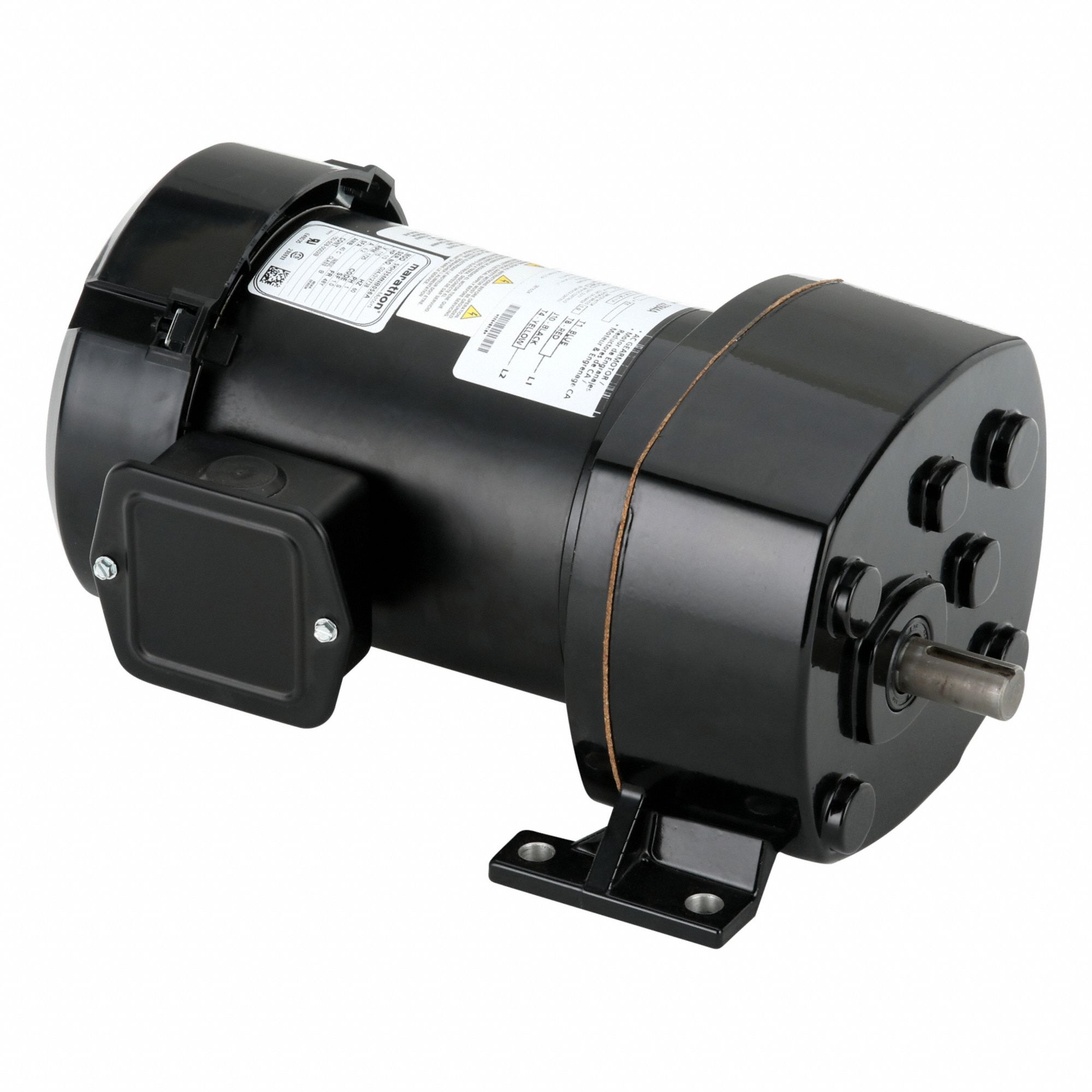 AC Gearmotor: Parallel, Single Output Shaft, Split-Phase, TEFC, 153 RPM, 125 in-lb Max Torque