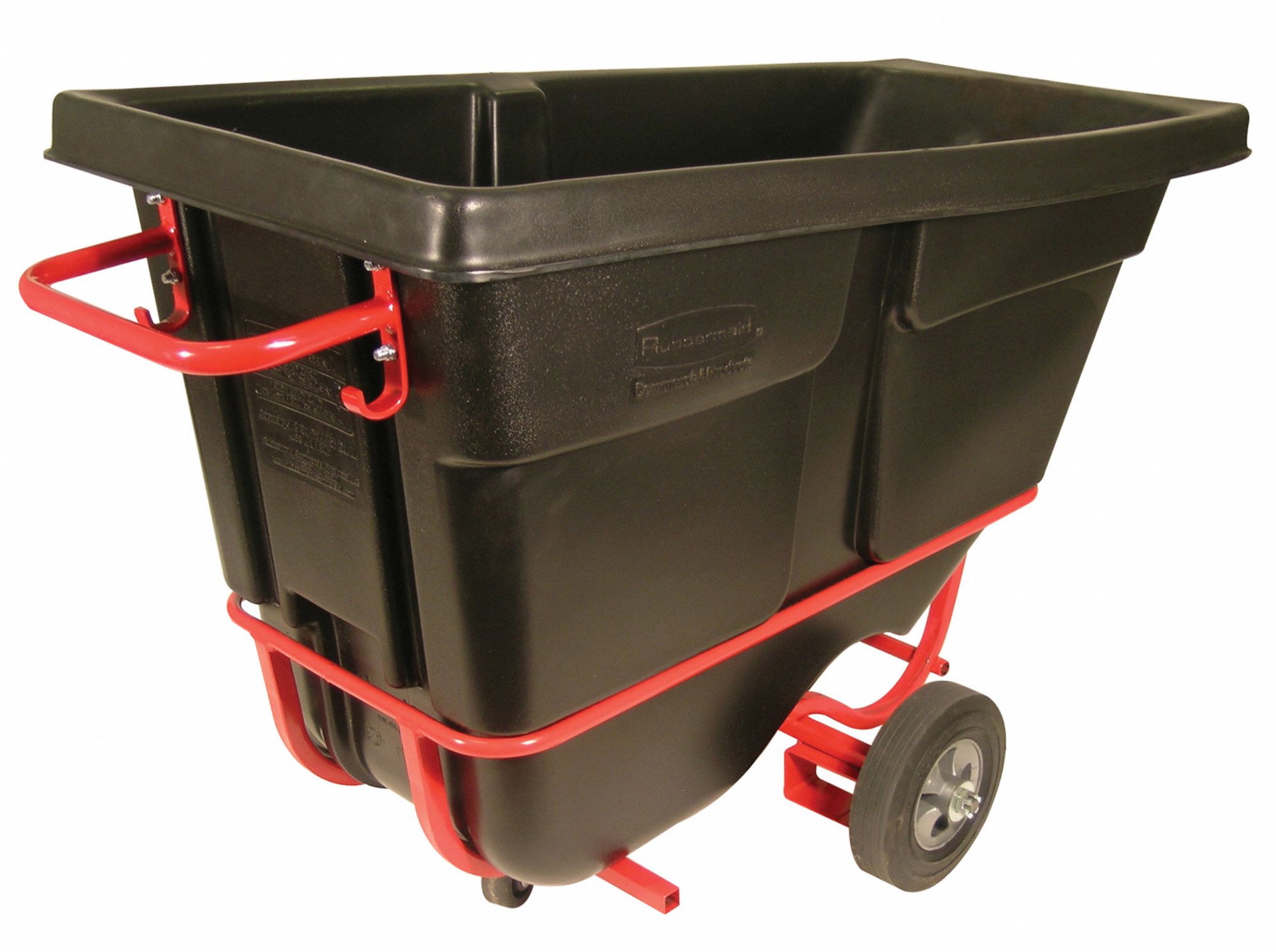 RUBBERMAID COMMERCIAL PRODUCTS Black, Forkliftable Plastic Tilt Truck ...