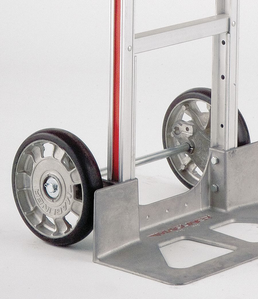 WHEEL, 8 IN OVERALL H, RUBBER, 8 IN OVERALL W, DIE-CAST HUB AND SEMI-PRECISION BEARINGS