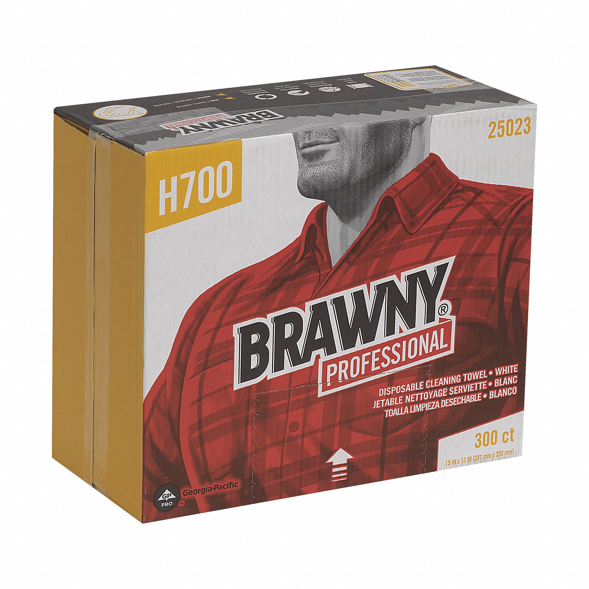 Dry Wipe: Flat Box, Heavy Absorbency, Best Wet Strength, Brawny® Professional H700