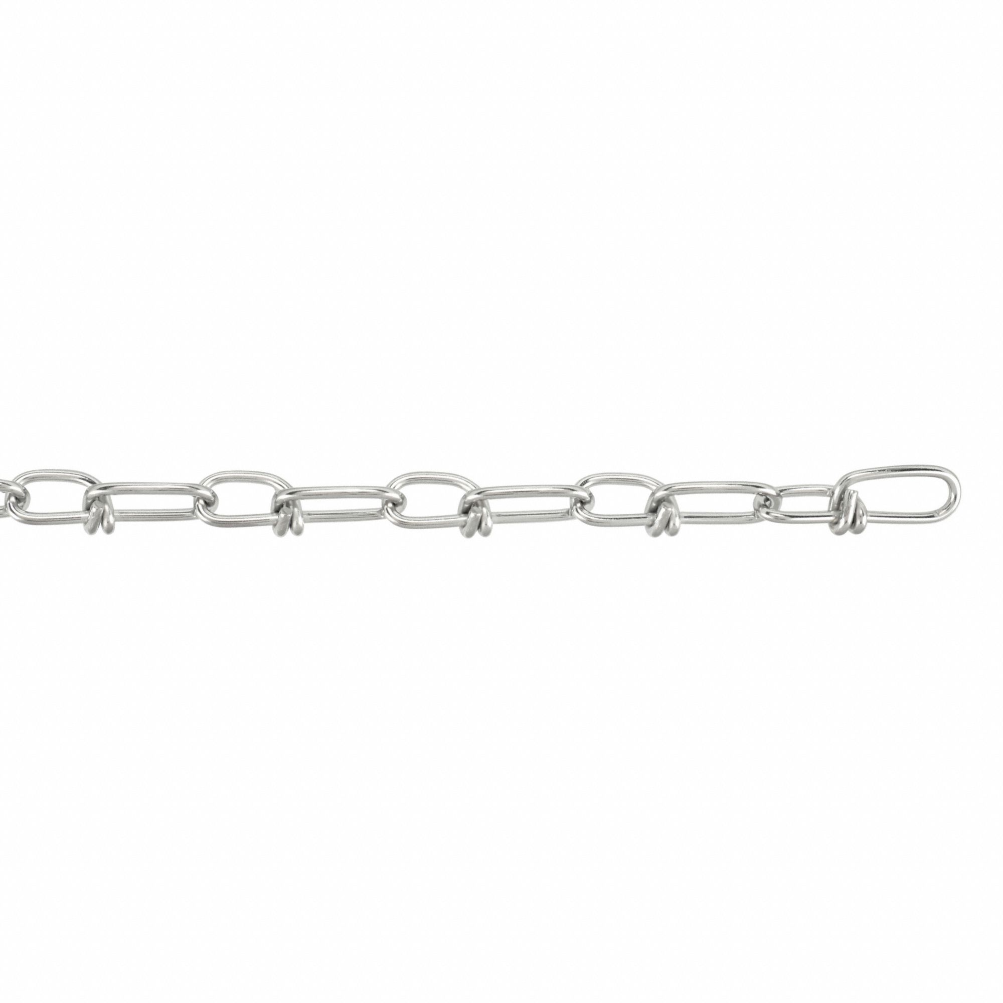 304 Stainless Steel, 100 lb Working Load Limit, Double Loop Chain ...