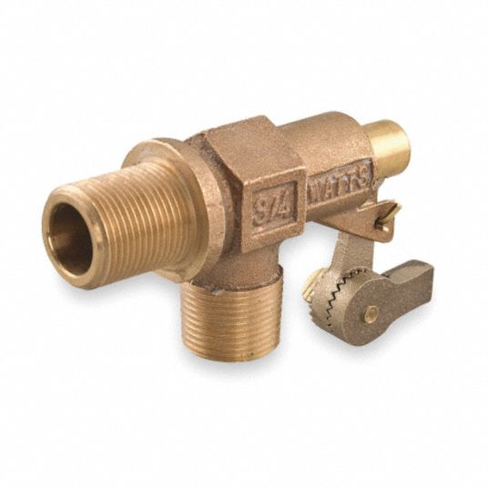 WATTS BulkheadMount Float Valve with Threaded Outlet, 1/4"20 Rod