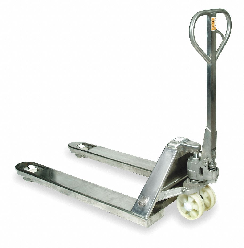 Pallet Jack: 4, 400 lb Load Capacity, 48 in L x 6 5/16 in W, 27 in, 14 3/8 in, Std Fork