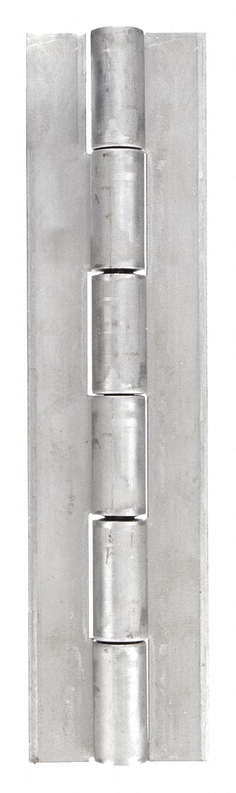 Piano Hinge: Steel, 12 in Leaf Ht, 1 1/2 in Leaf Wd