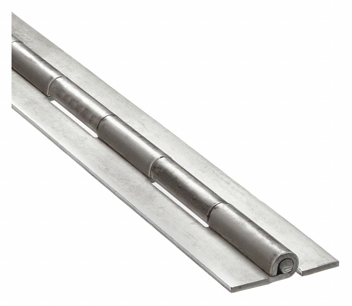 Piano Hinge: Aluminum, 48 in Leaf Ht, 1 in Leaf Wd