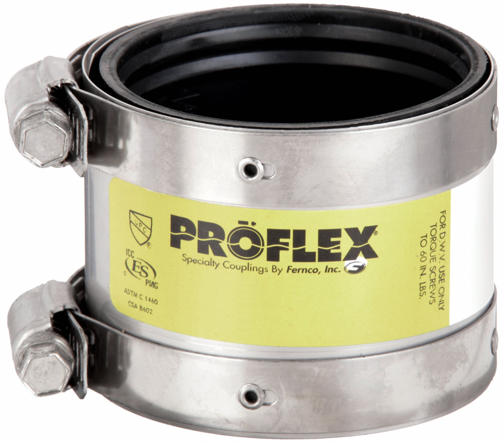 Neoprene, For 2 in Pipe, Shielded Transition Coupling 2ZJ84300022 Grainger