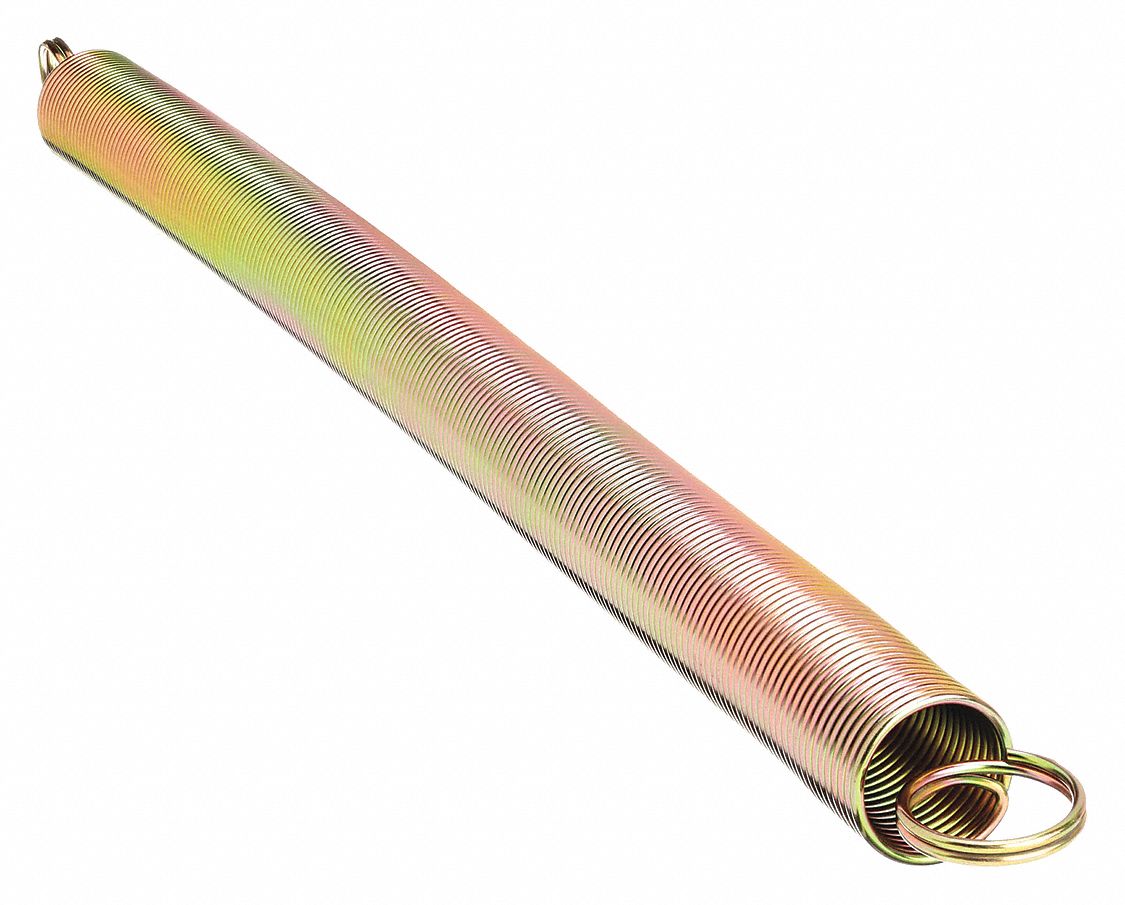 SUPPORT SPRING, STEEL, YELLOW ZINC FINISH, 13 IN L, SILVER, 1 IN OUTSIDE DIAMETER