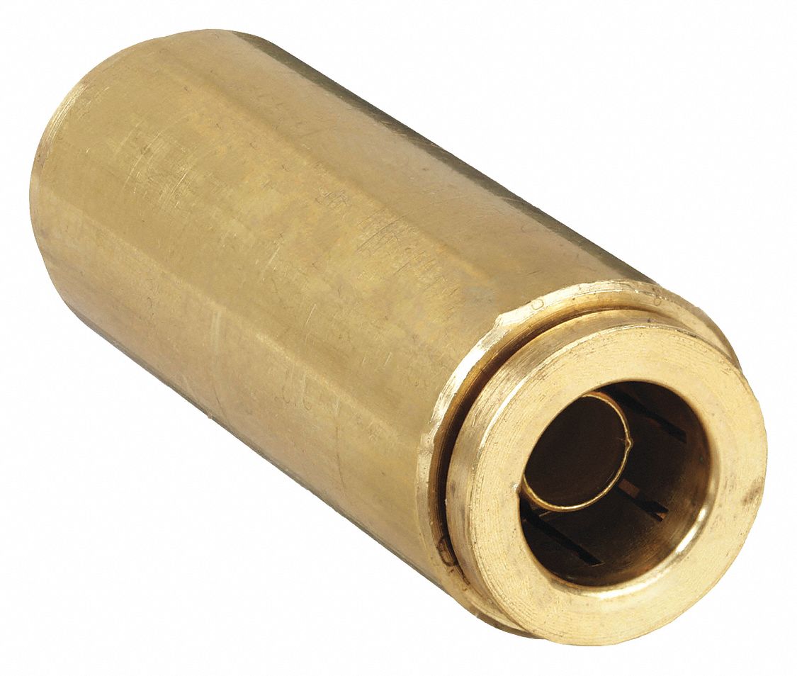 Union: Brass, Push-to-Connect x Push-to-Connect, For 1/2 in x 1/2 in Tube  OD, 1 31/32 in Overall Lg