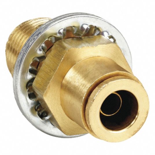 Brass, Push-to-Connect x NPTF, Bulkhead Union - 2ZKY6|1874X6X6 - Grainger