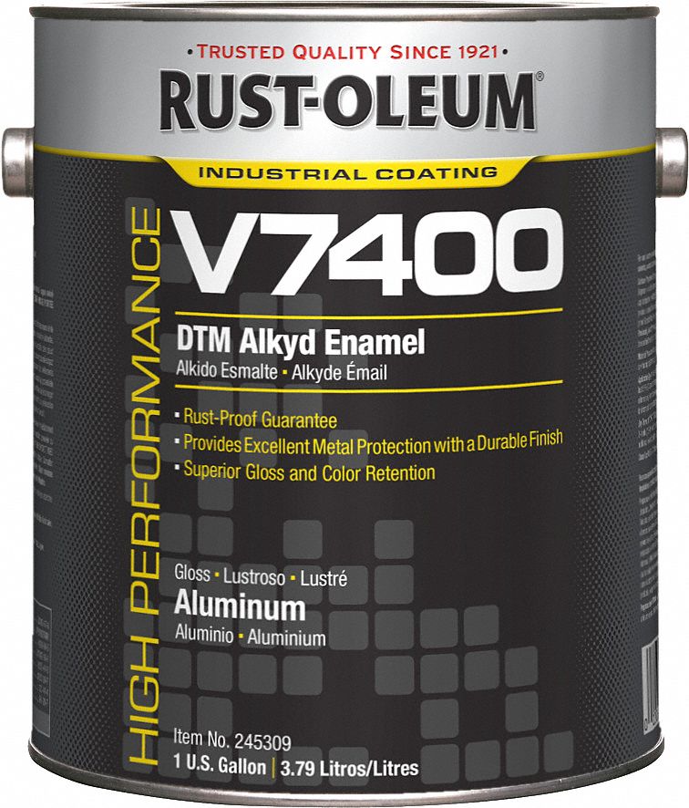 Rust Oleum Metallic Interior Exterior Paint Oil Base Aluminum 1 Gal 2zlg1 245309 Grainger - Aluminum Color Paint For Metal