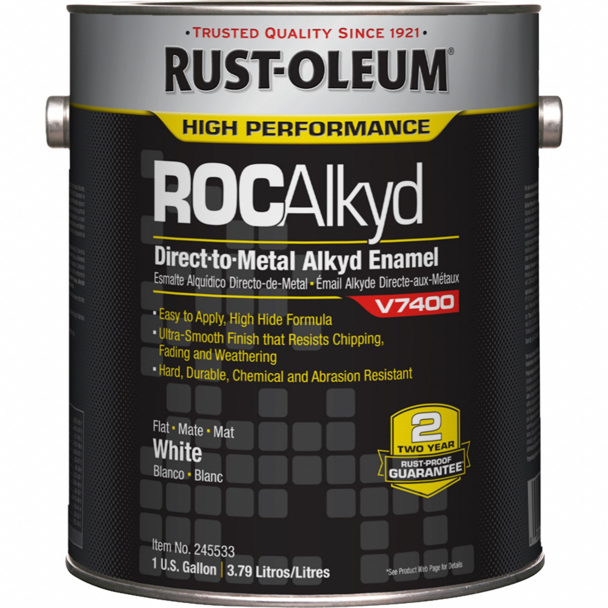 Rust-Oleum 245533 V7400 Alkyd Enamel, Flat White, 1 gal.