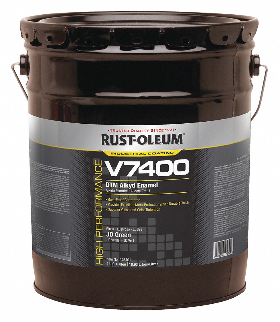 RUSTOLEUM High Gloss Interior/Exterior Paint, Oil Base, JD Green, 5