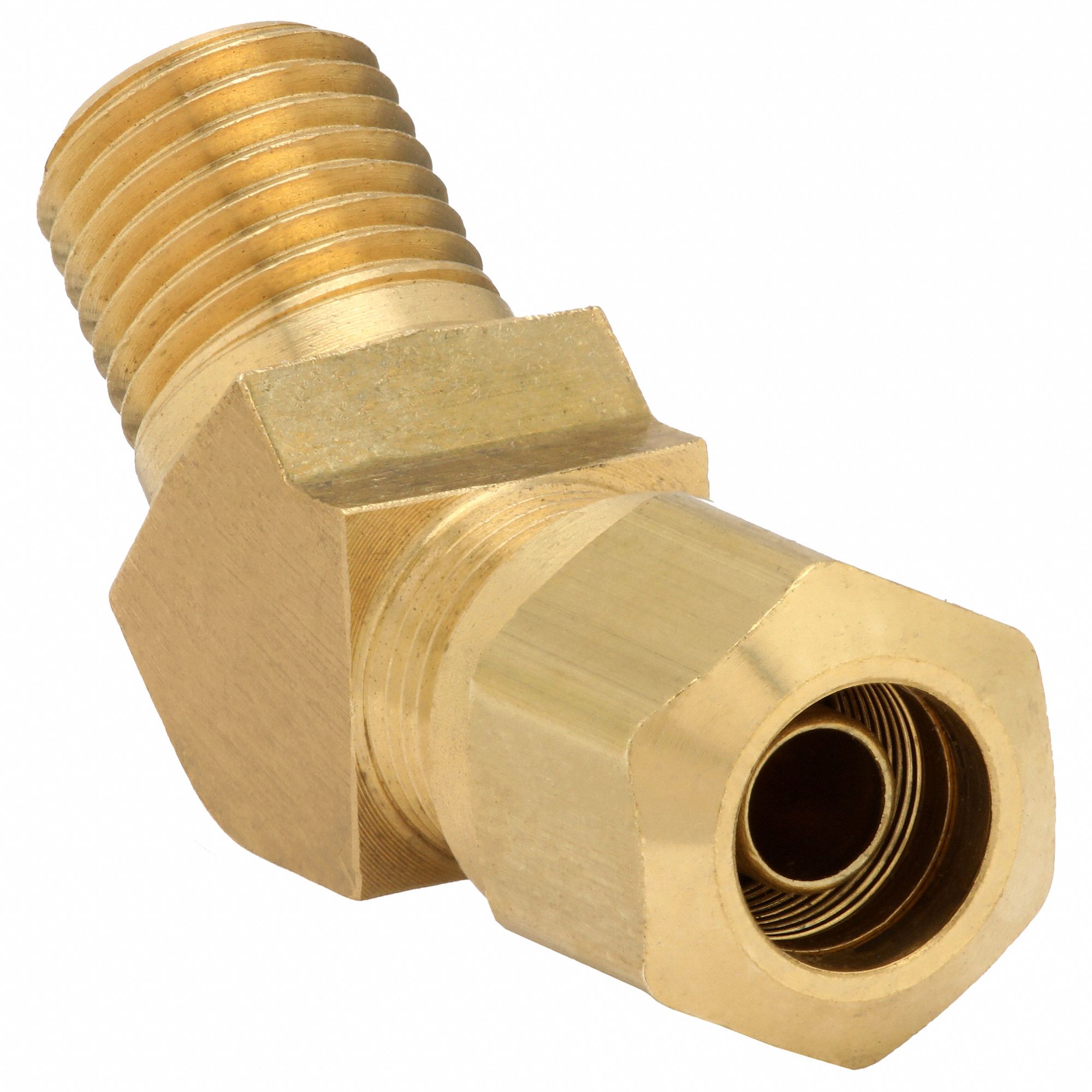 Compression Fitting Adapter: 3/8 in OD x 1/4 in Pipe Fitting Size, Compression x NPTF
