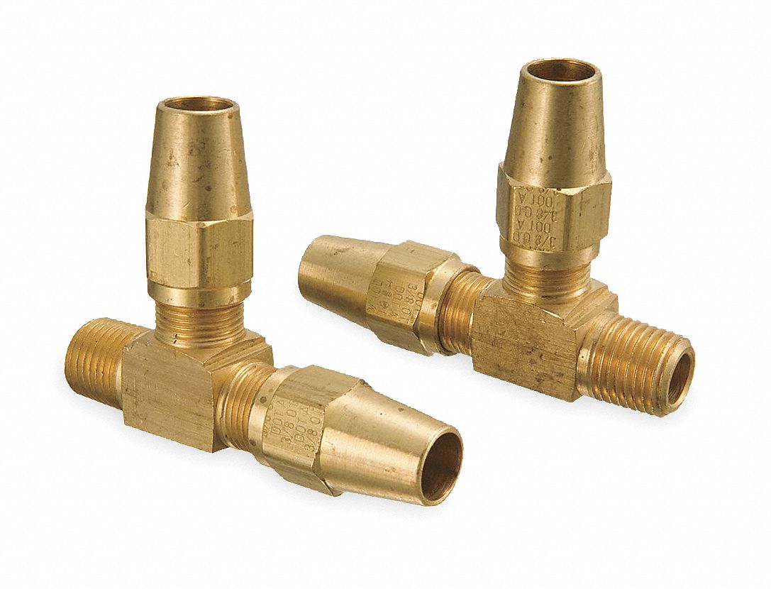 WEATHERHEAD, 3/8 in OD x 3/8 in OD x 1/4 in Pipe x 1/4 in