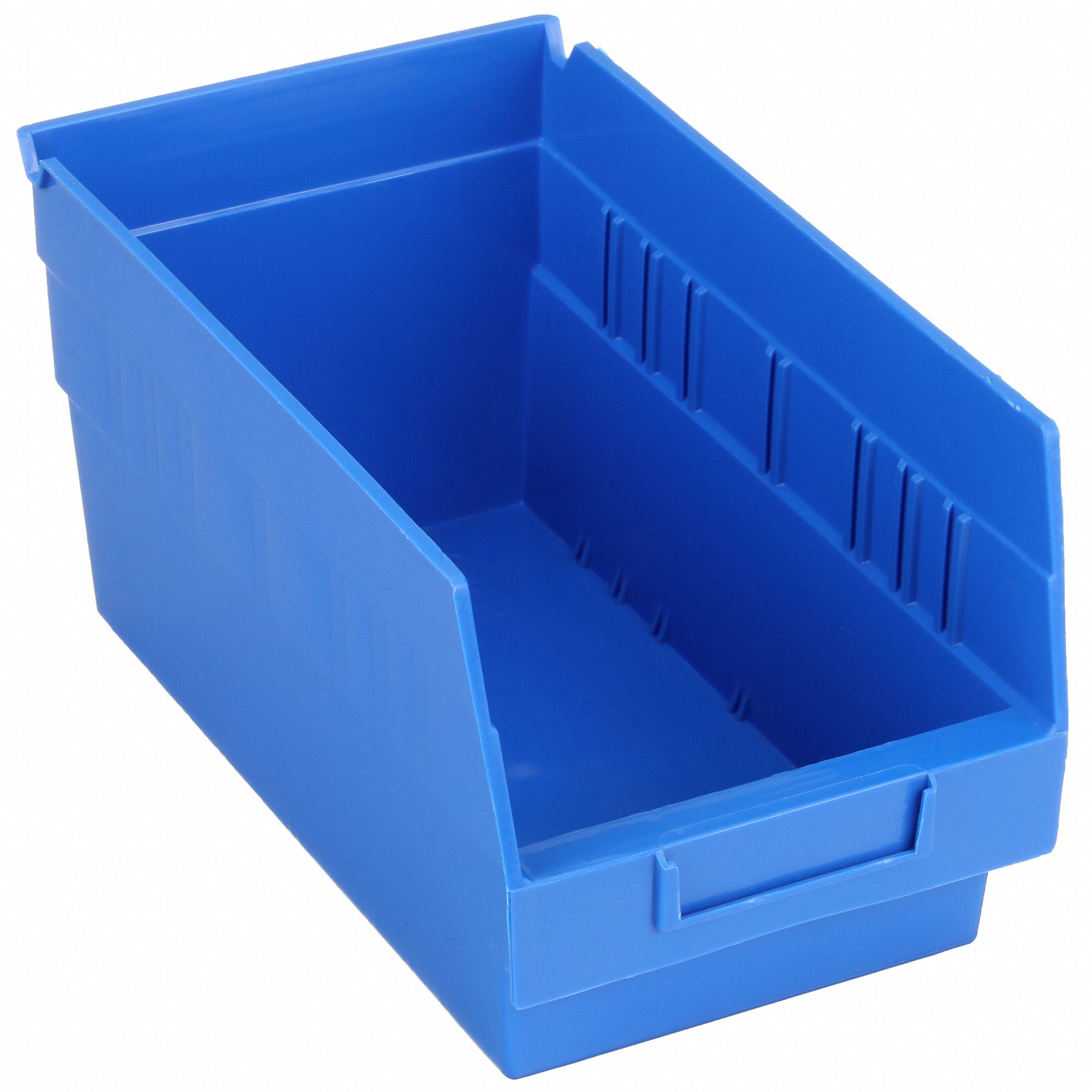 Shelf Bin: 11 5/8 in Overall Lg, 6 5/8 in x 6 in, Blue, Nesting Capable