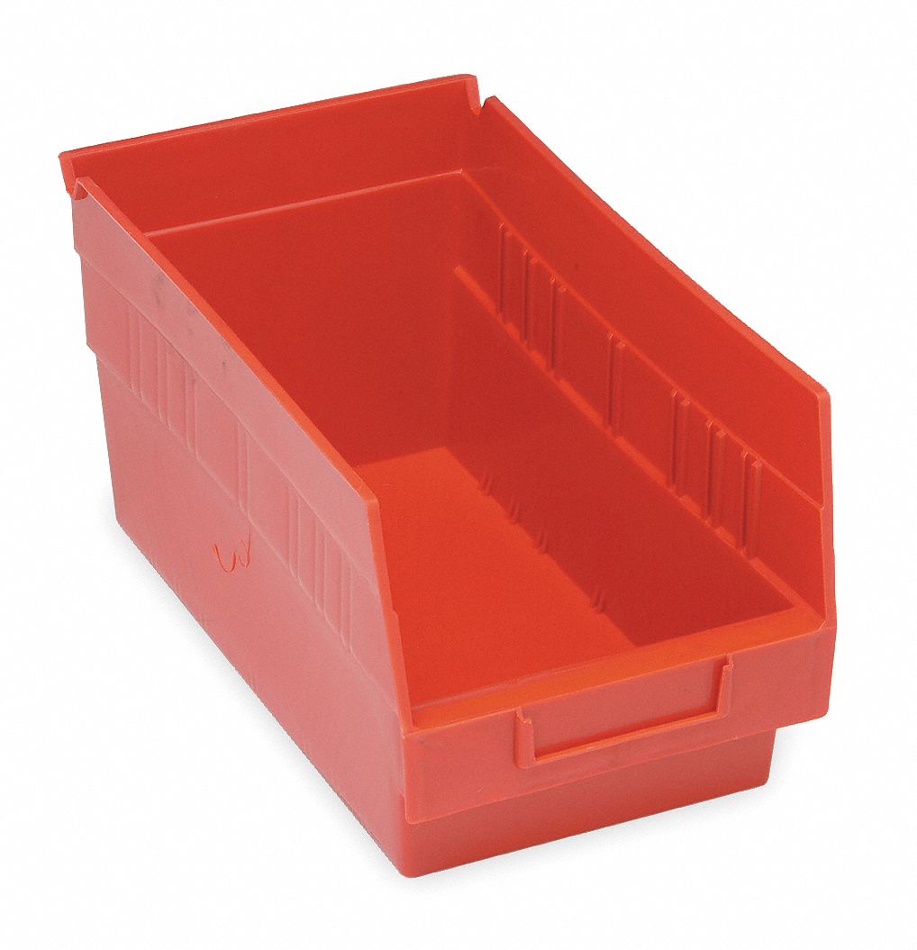 QUANTUM STORAGE SYSTEMS QSB202RD Shelf Bin,Red,Polypropylene,6 in 2ZMR9