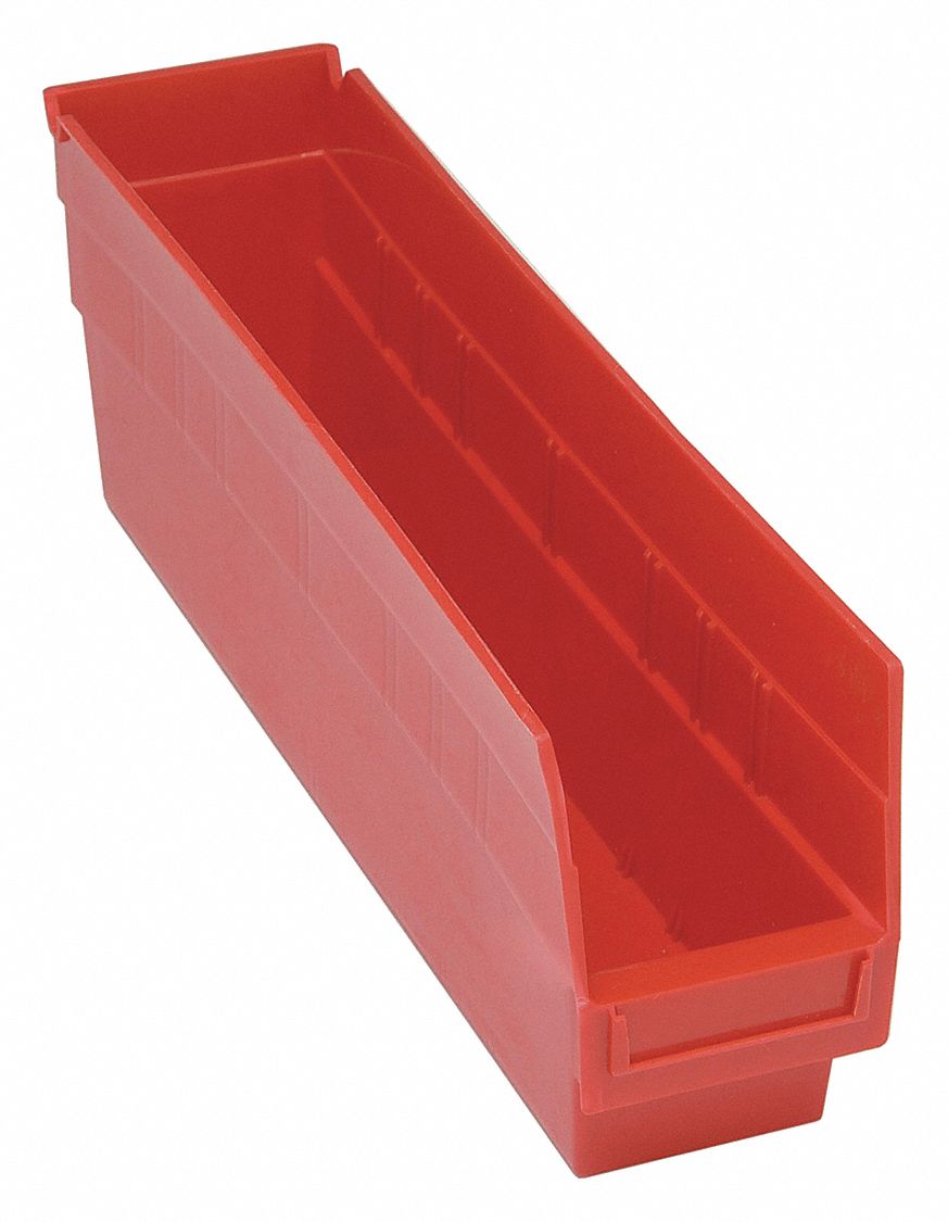 QUANTUM STORAGE SYSTEMS QSB203RD Shelf Bin,Red,Polypropylene,6 in 2ZMT6