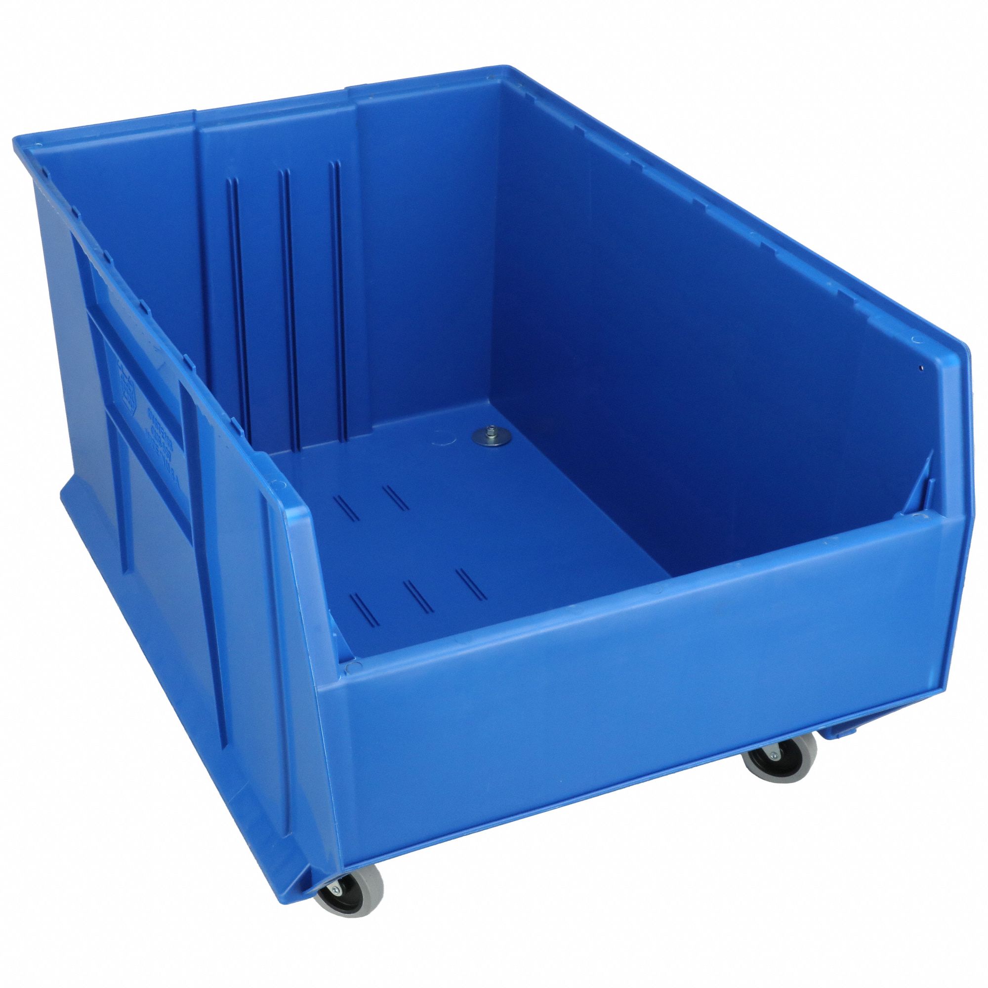 MOBILE BIN, 35⅞ IN OVERALL L, 23⅞ IN X 17½ IN, BLUE, STACKABLE