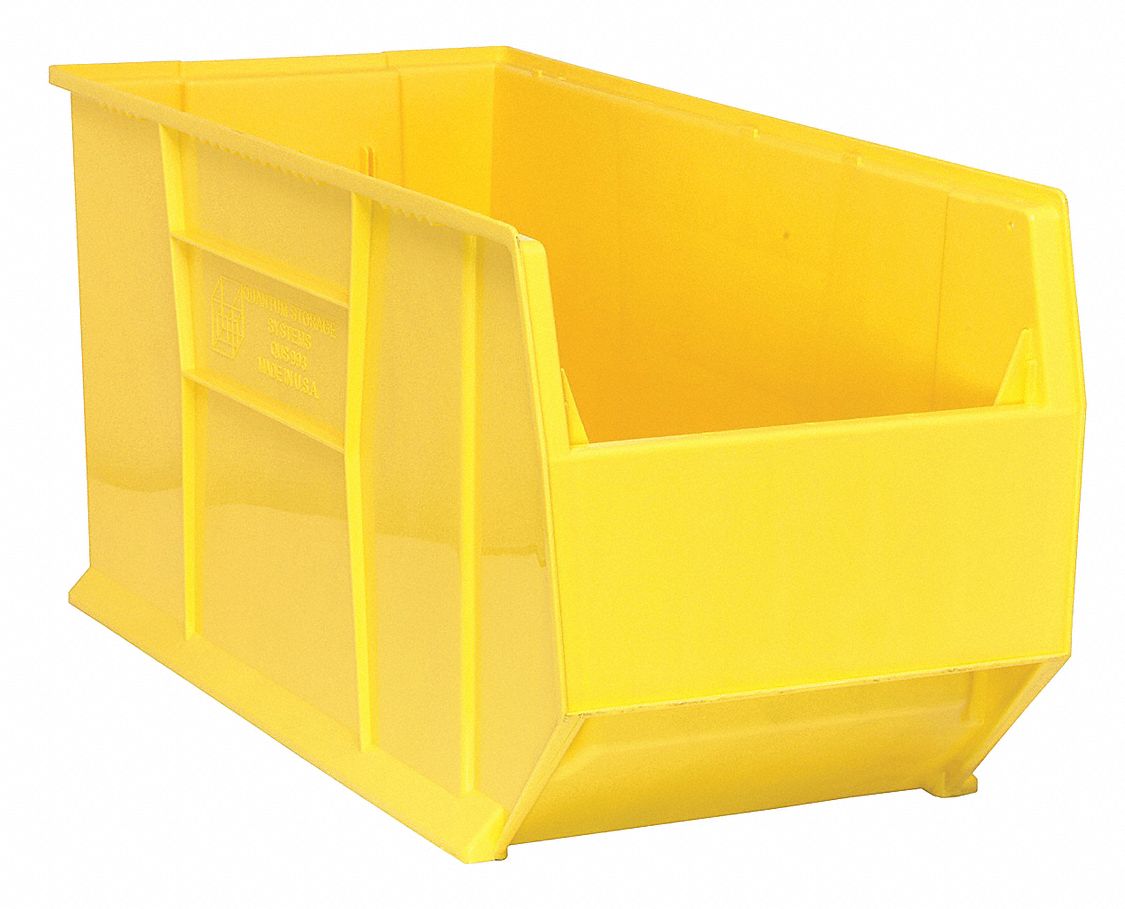 BIN, 35⅞ IN OVERALL L, 16½ IN X 17½ IN, YELLOW, STACKABLE
