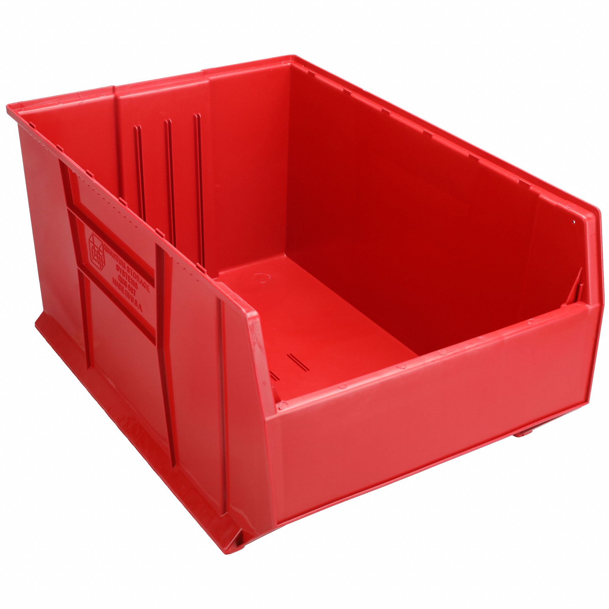 Bin: 35 7/8 in Overall Lg, 23 7/8 in x 17 1/2 in, Red, Stacking Capable
