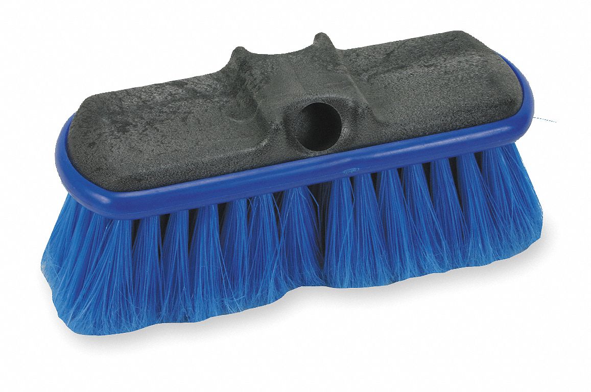 FLOW THROUGH BRUSH HEAD, 2½ IN BRISTLE L, 2¾ IN BRUSH HEAD W, SOFT, BLACK/BLUE