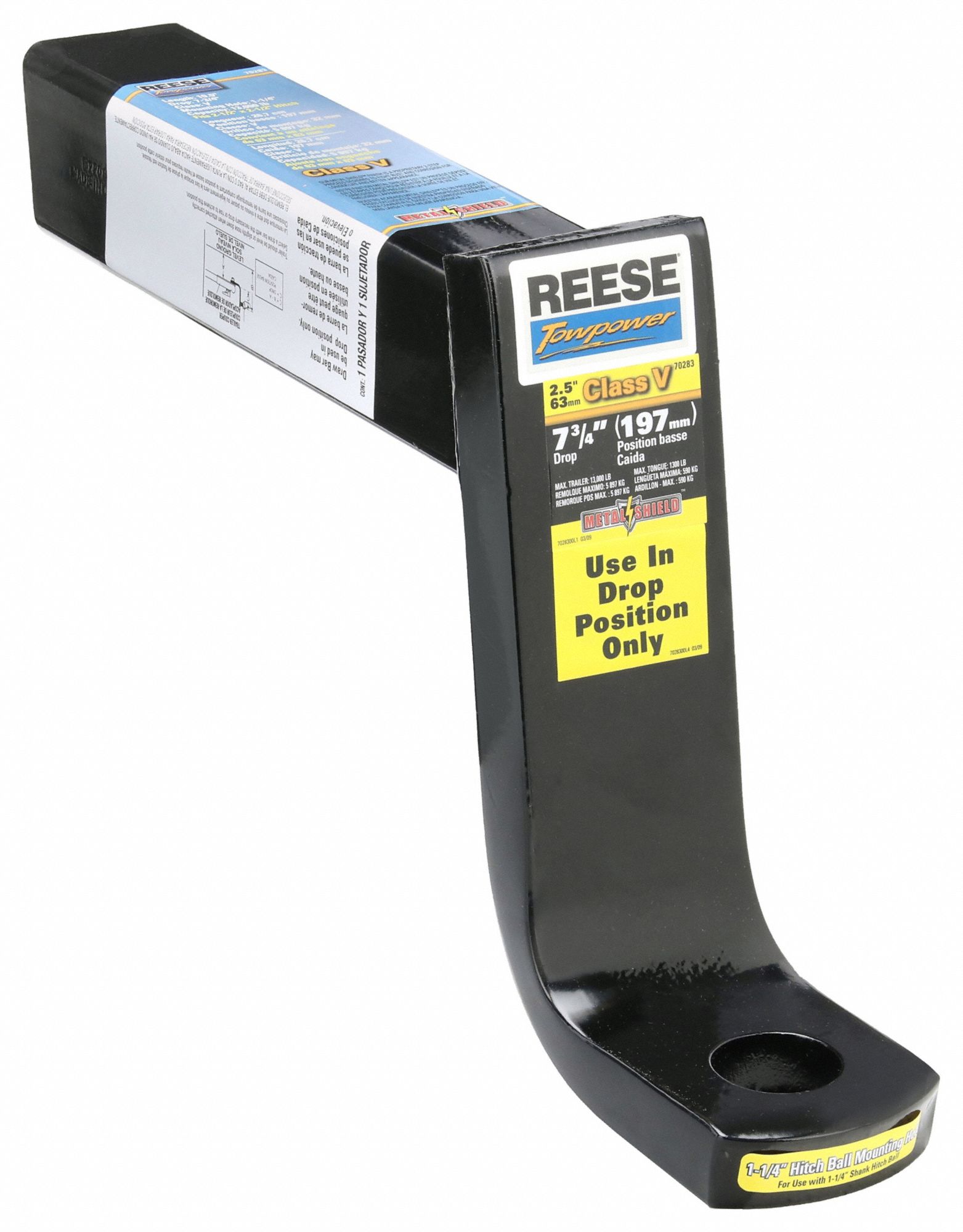 Ball Mount: V, 1 1/4 in Compatible Ball Shank Dia, Ball Mounts Ball Mount, Steel, 16.2 lb Wt