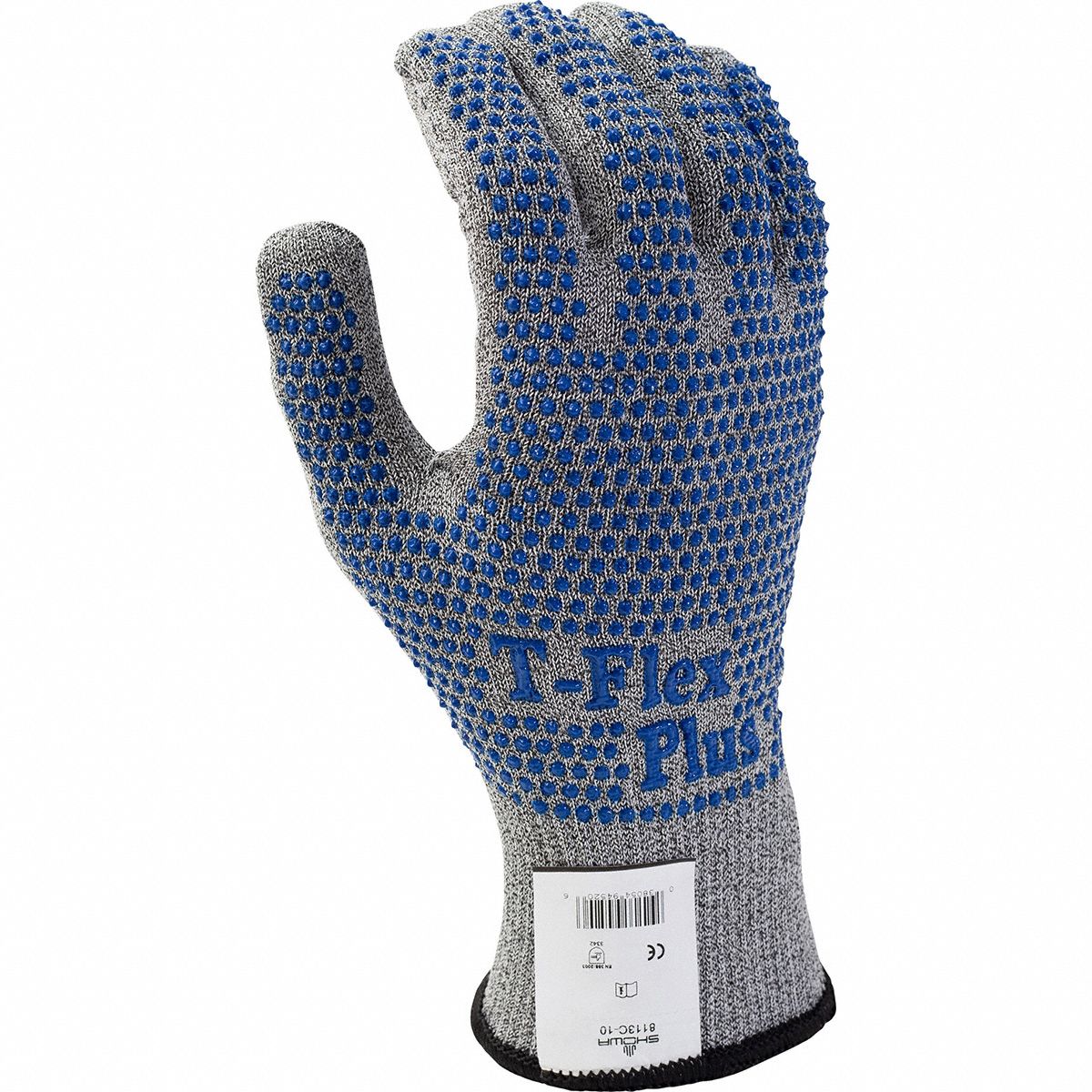 COATED GLOVE, XL (10), ANSI CUT LEVEL A4 DOTTED, PVC, HPPE, 13 GA, DOTTED, GREY