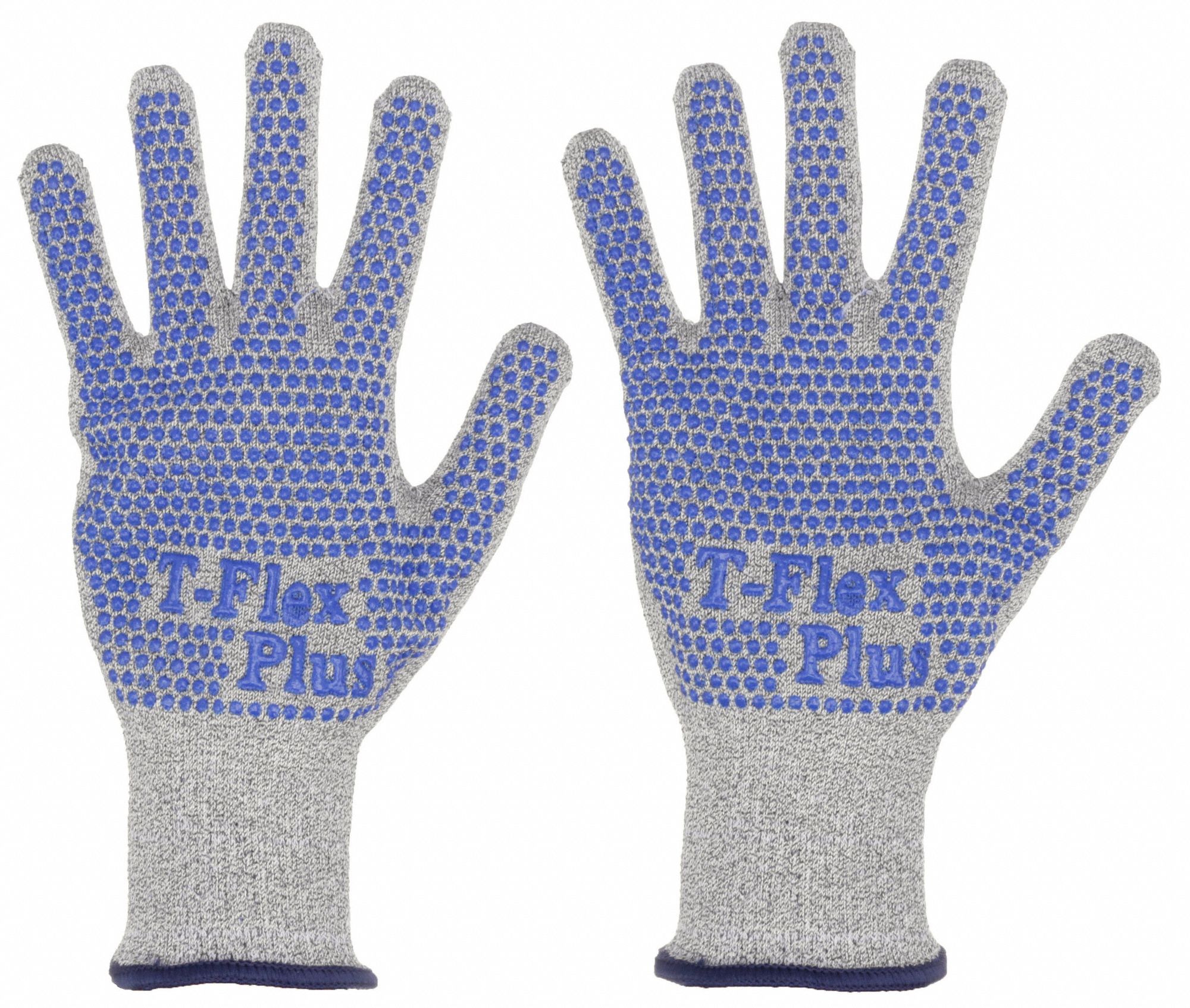 COATED GLOVE, L (9), ANSI CUT LEVEL A4 DOTTED, PVC, HPPE, 13 GA, DOTTED, GREY