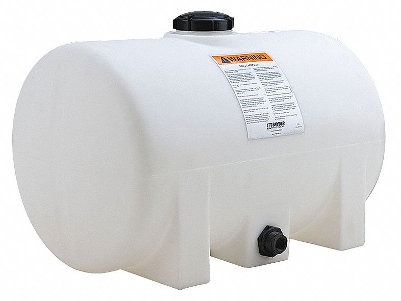 Storage Tank: Single Wall, Horizontal, 60 gal, Closed Top, 1/4 in Wall Thick, HDPE
