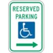 Reserved Parking Signs (With Right Arrow)