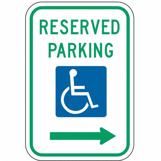 ZING Handicap Parking Sign, MUTCD Code R7-8R, Rectangle, Aluminum ...