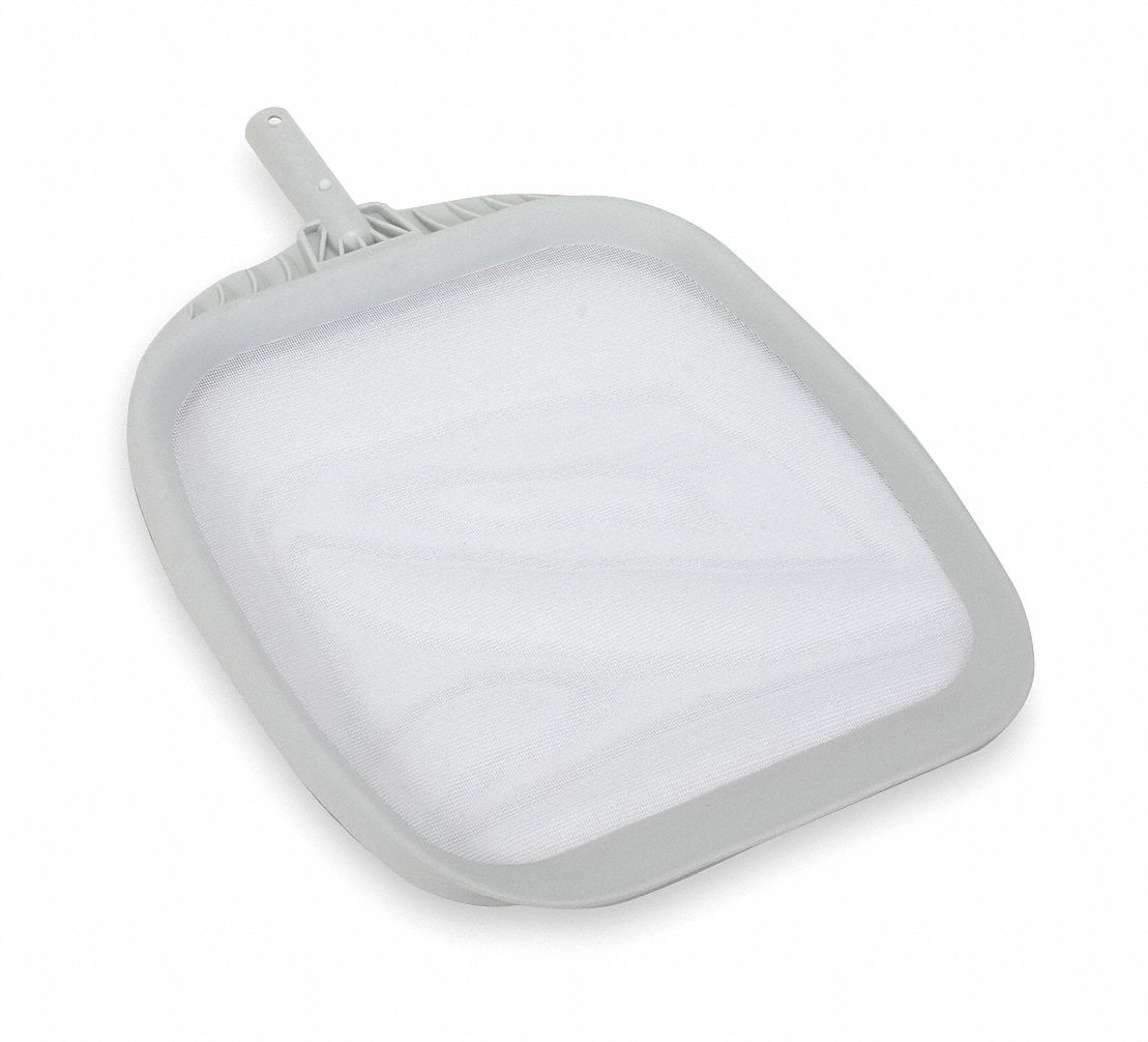 Hand Skimmer: White, Plastic, 22 in Overall Lg, 1/2 in Overall Ht, 1 in ID Pole